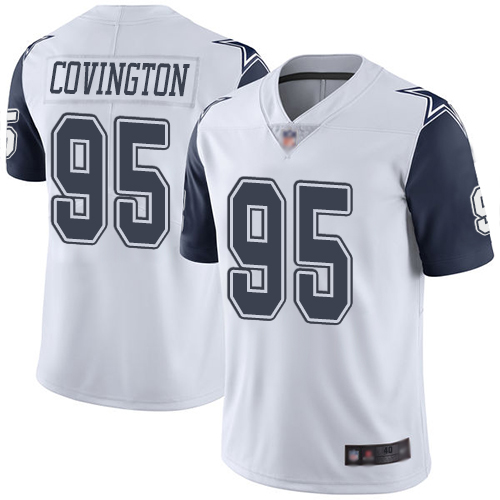Men Dallas Cowboys Limited White Christian Covington #95 Rush Vapor Untouchable NFL Jersey